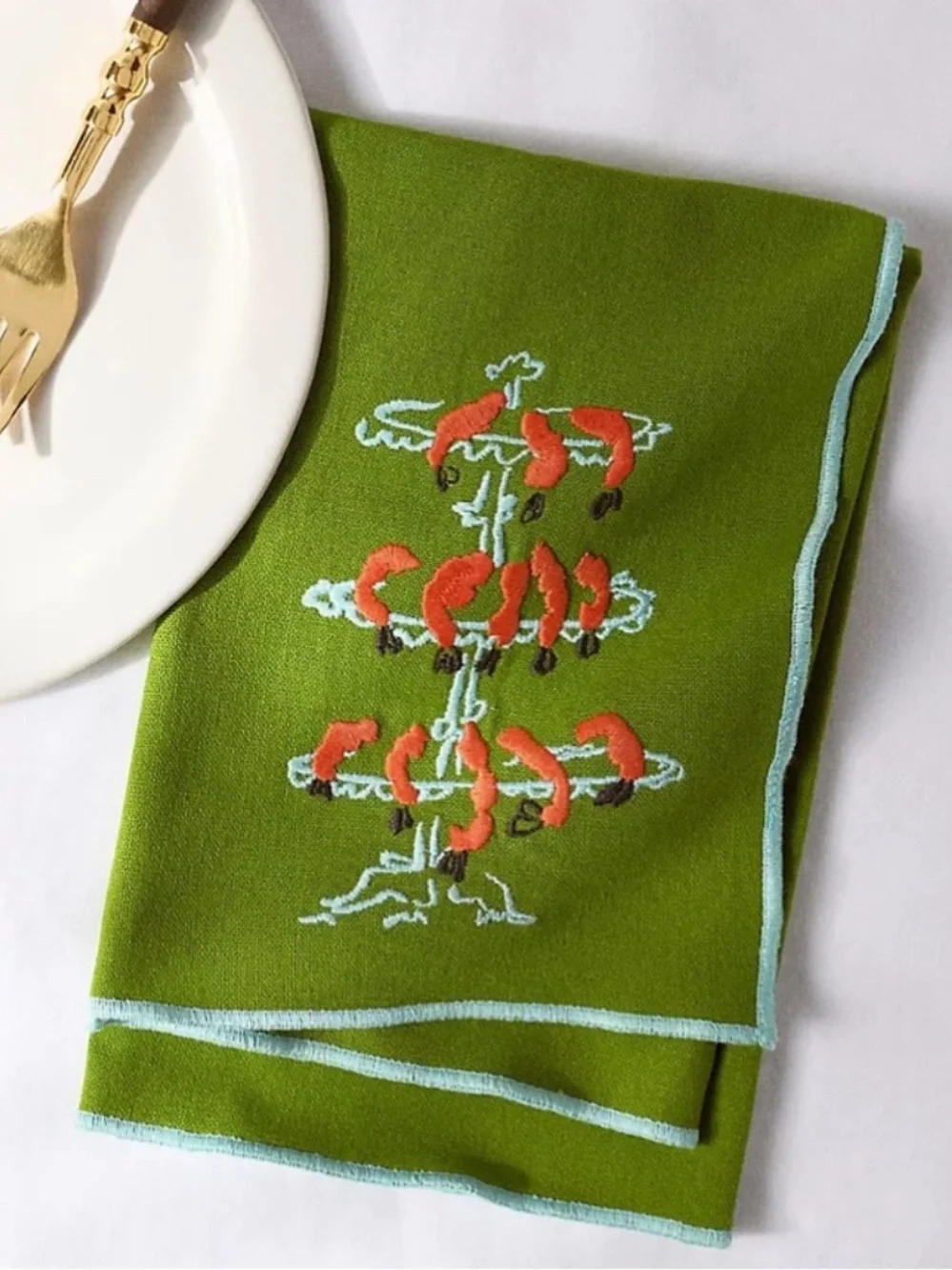 Set of 2 Shrimp Cocktail Napkins by Phthalo Ruth for Anthropologie
